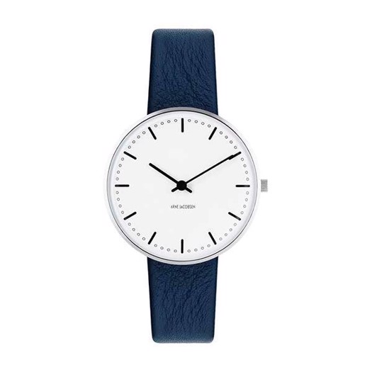 Arne Jacobsen Urrem - Navy blå læderrem m. guld spænde (20mm.)